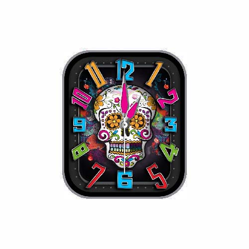彩色骷髅头数字指针表盘