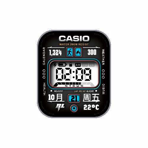 CASIO卡西欧数字运动表盘