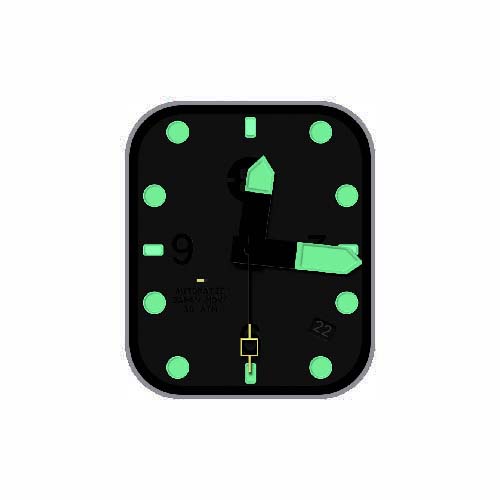 荧光指针数字黑色表盘