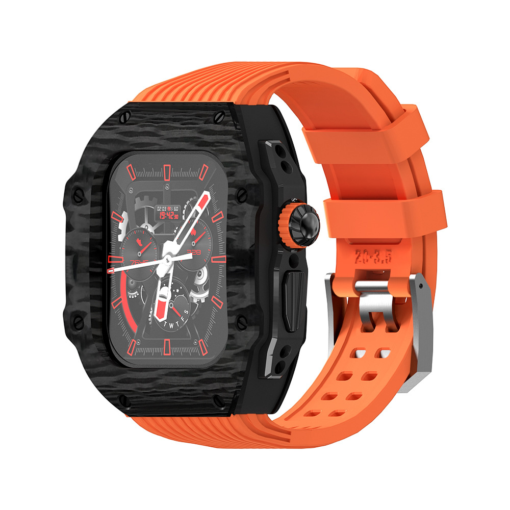 Apple Watch 碳纤维保护壳用于苹果手表Ultra 49mm改装壳S8/7 45mm 44mm