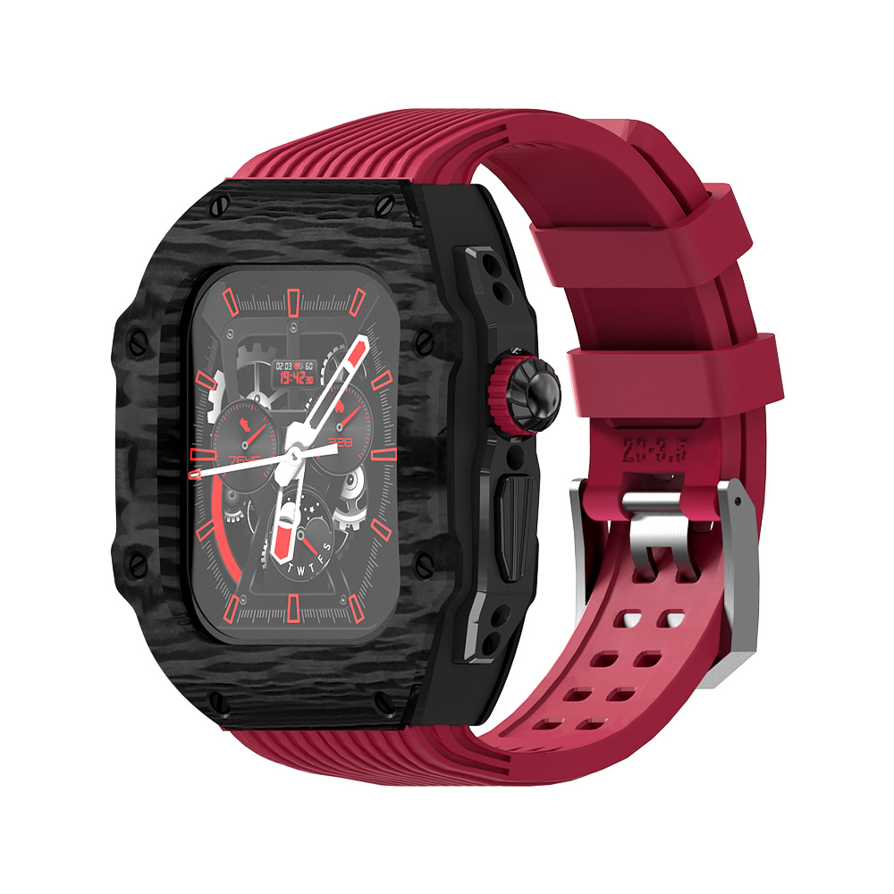 Apple Watch 碳纤维保护壳用于苹果手表Ultra 49mm改装壳S8/7 45mm 44mm