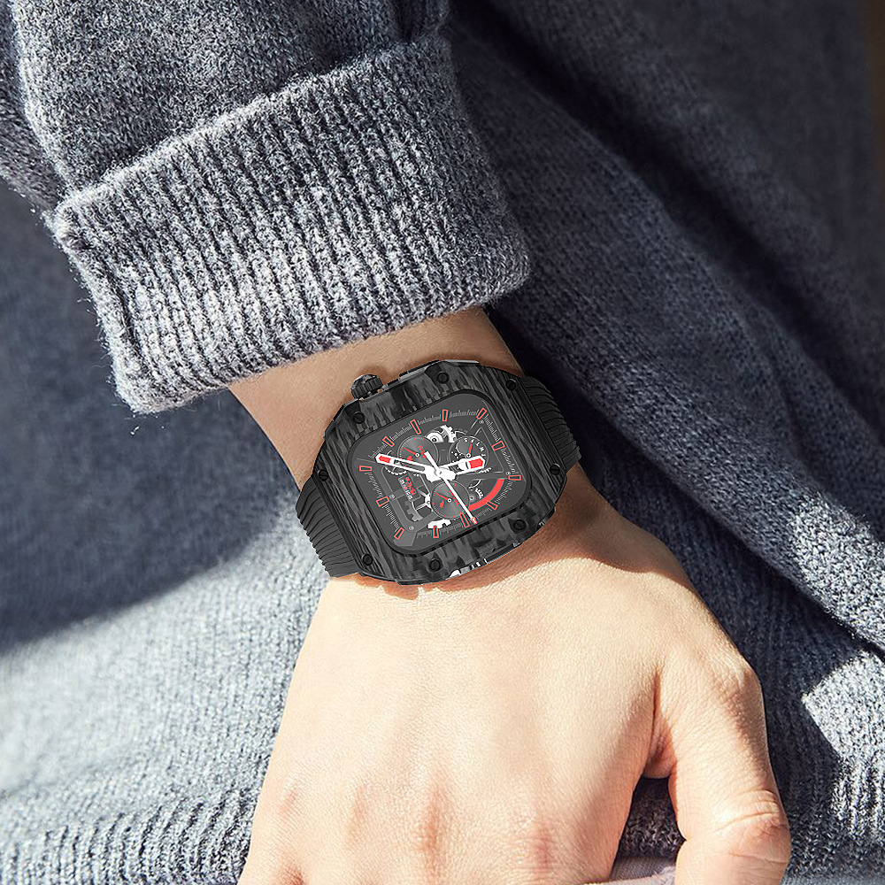 Apple Watch 碳纤维保护壳用于苹果手表Ultra 49mm改装壳S8/7 45mm 44mm