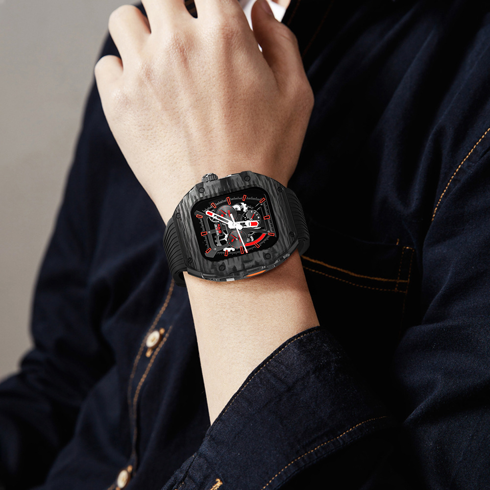 Apple Watch 碳纤维保护壳用于苹果手表Ultra 49mm改装壳S8/7 45mm 44mm