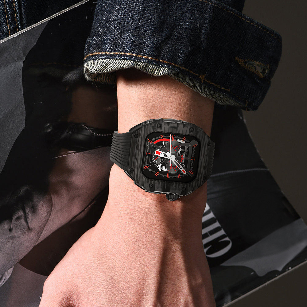 Apple Watch 碳纤维保护壳用于苹果手表Ultra 49mm改装壳S8/7 45mm 44mm