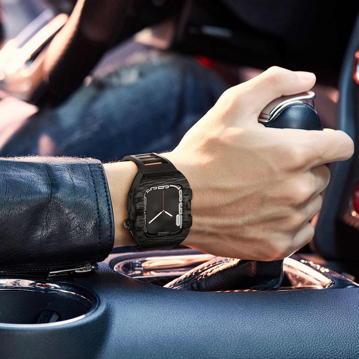 Apple Watch 碳纤维表壳用于苹果手表改装iWatch Ultra 49mm S8 45 44mm保护壳