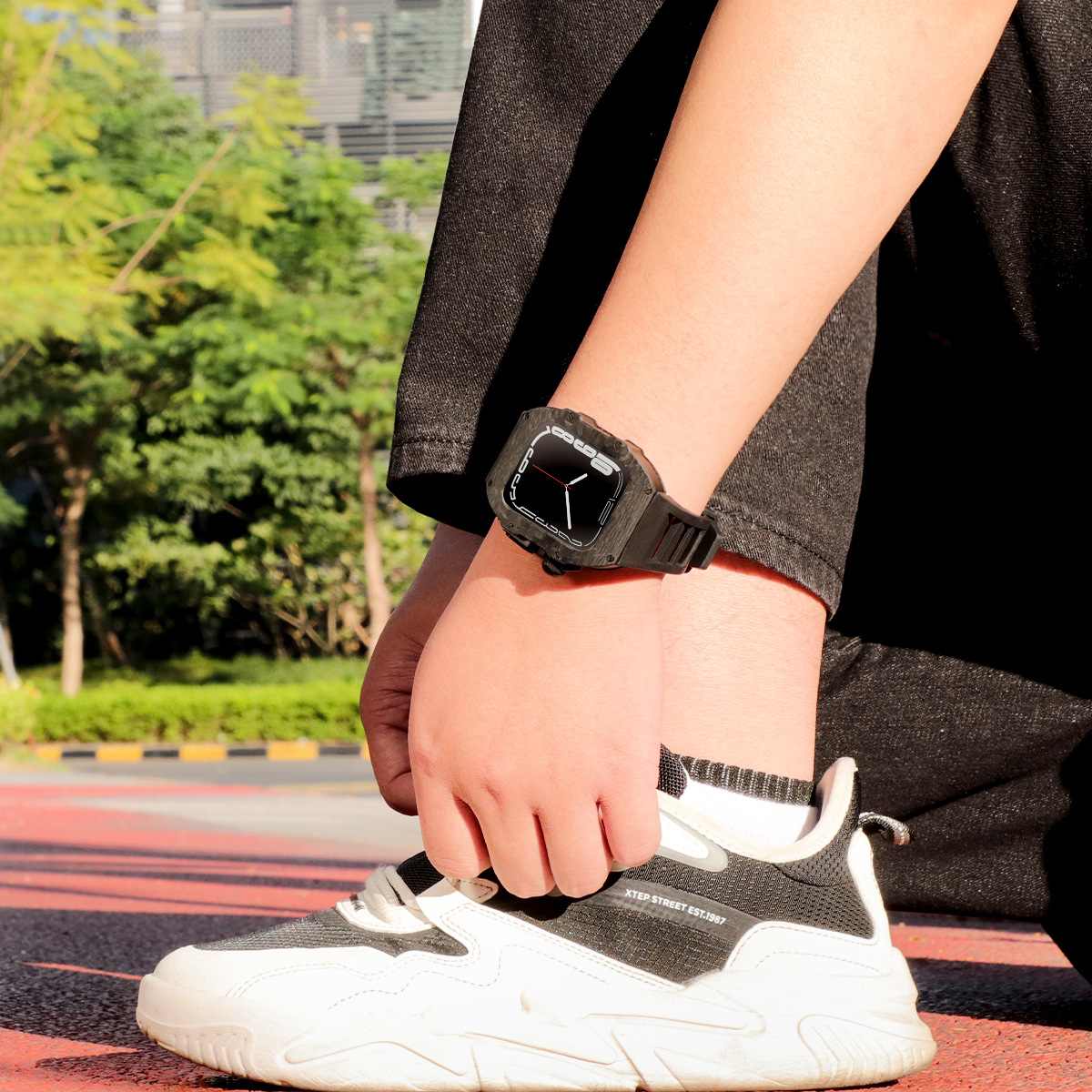 Apple Watch 碳纤维表壳用于苹果手表改装iWatch Ultra 49mm S8 45 44mm保护壳