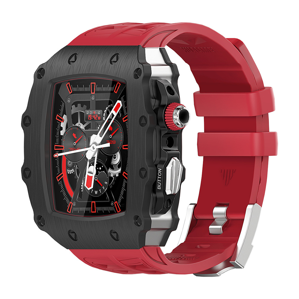 Apple Watch 改装壳iWatch系列44/45mm苹果手表S8金属壳表带钢化膜一体