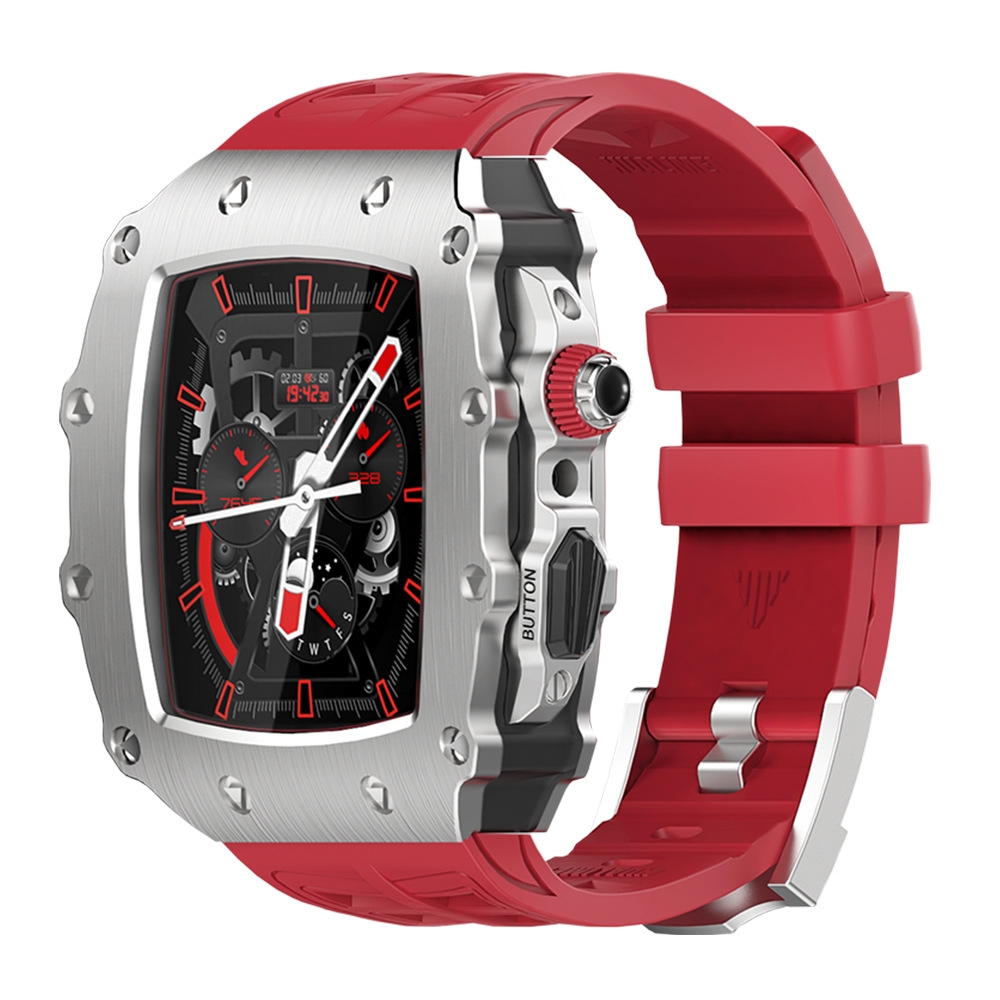 Apple Watch 改装壳iWatch系列44/45mm苹果手表S8金属壳表带钢化膜一体