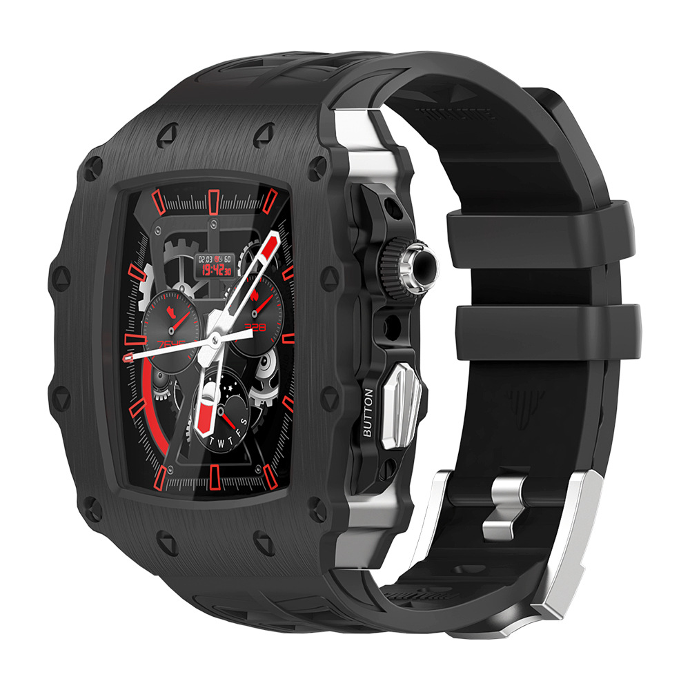 Apple Watch 改装壳iWatch系列44/45mm苹果手表S8金属壳表带钢化膜一体