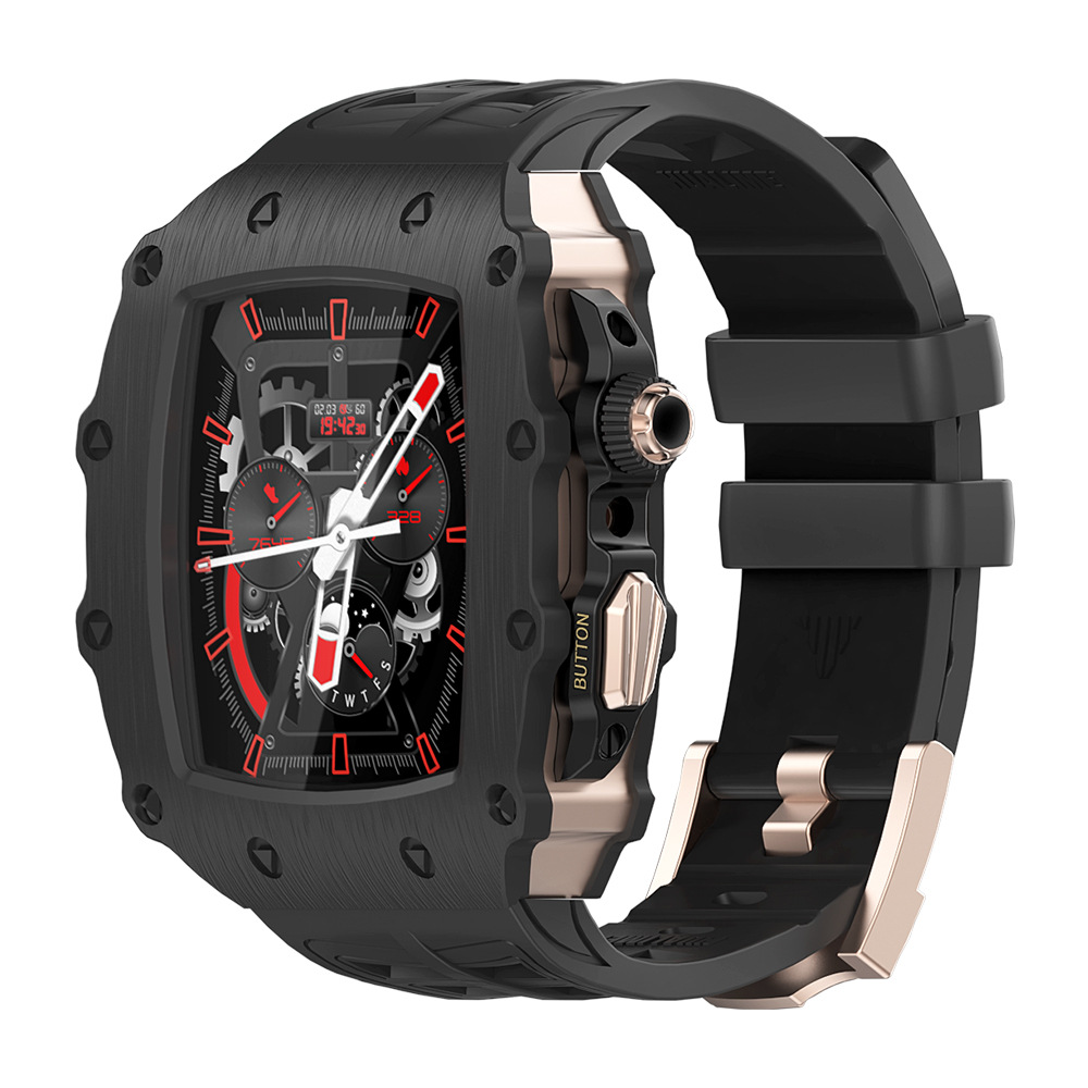 Apple Watch 改装壳iWatch系列44/45mm苹果手表S8金属壳表带钢化膜一体