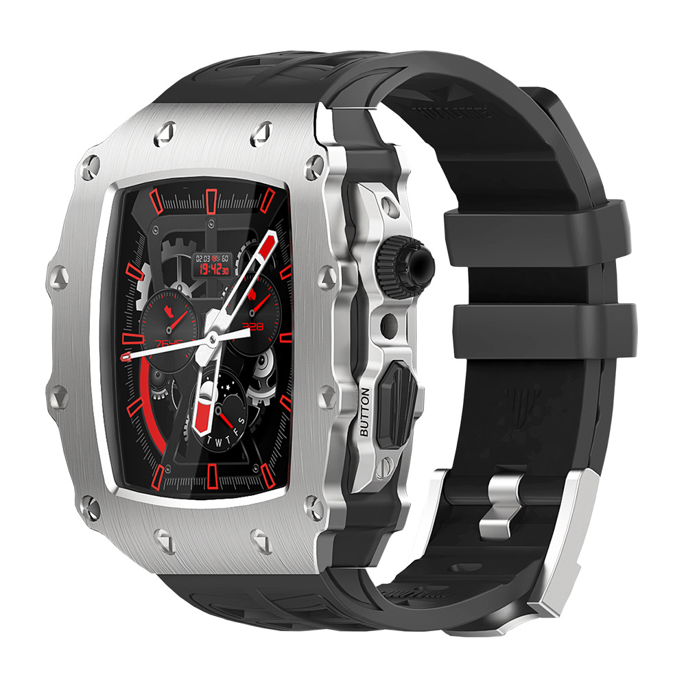 Apple Watch 改装壳iWatch系列44/45mm苹果手表S8金属壳表带钢化膜一体