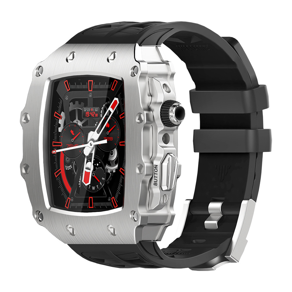 Apple Watch 改装壳iWatch系列44/45mm苹果手表S8金属壳表带钢化膜一体