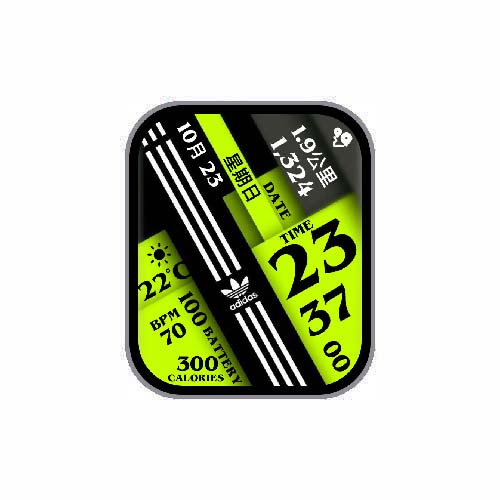 Adidas阿迪达斯数字天气运动表盘