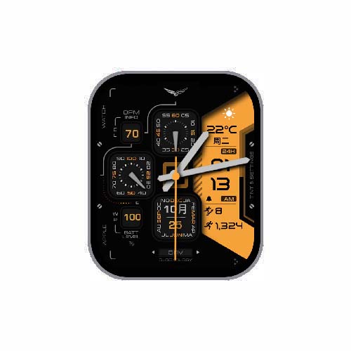数字天气心率运动指针表盘