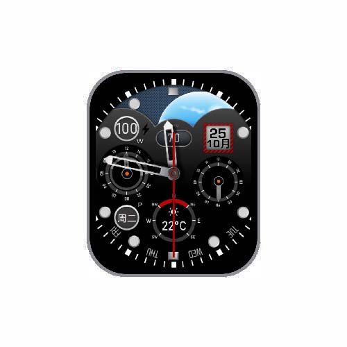 concepto数字指针月相表盘