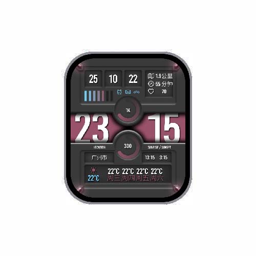 简约数字运动环心率表盘