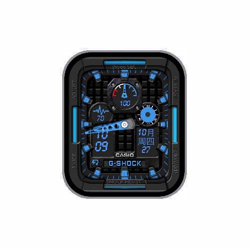 CASIO卡西欧数字指针蓝色表盘