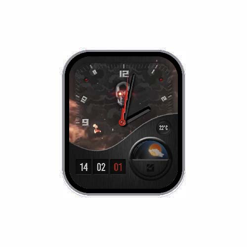 火焰骷髅头数字指针表盘