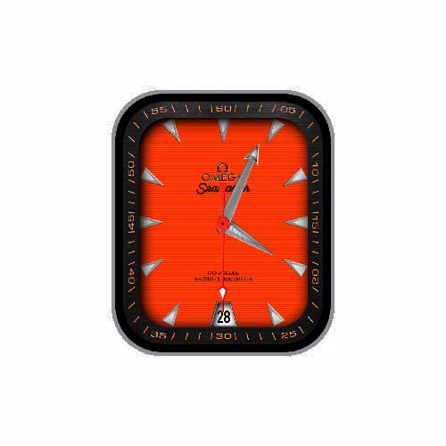 OMEGA欧米茄数字指针橙色表盘