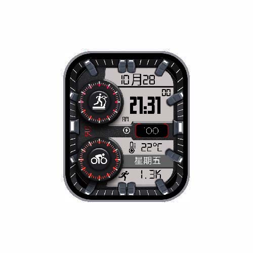 多功能运动步数温度表盘