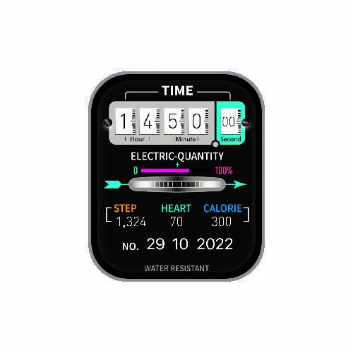 简约数字运动步数电表风表盘