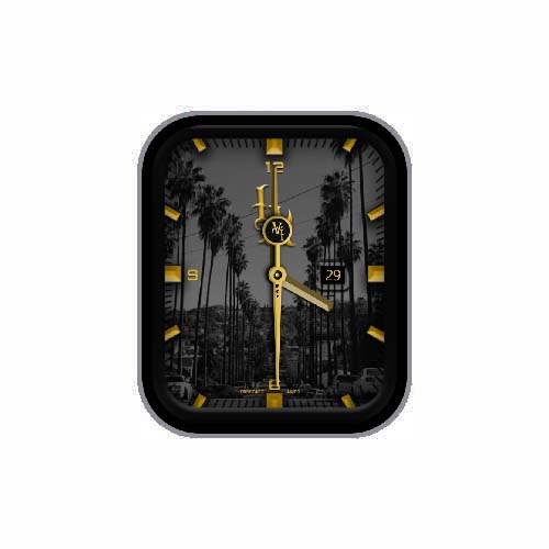 风景图案简约数字指针表盘