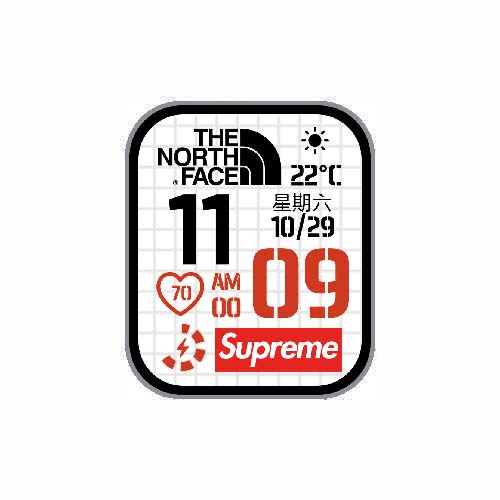 北面Supreme数字心率表盘