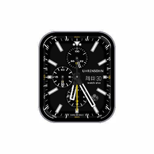 UHRENSOHN数字指针黑色表盘