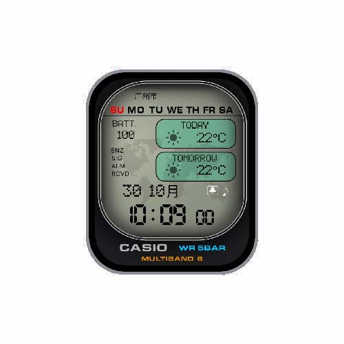 CASIO卡西欧数字天气温度UItra表盘