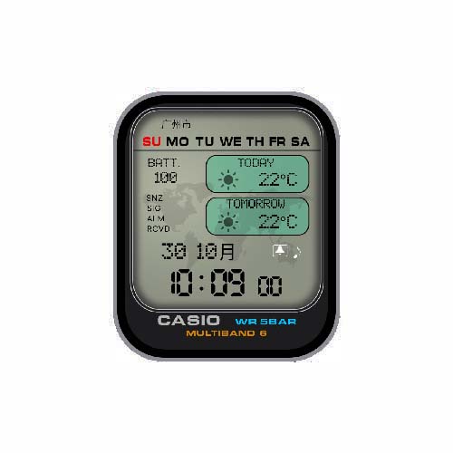 CASIO卡西欧数字天气温度表盘