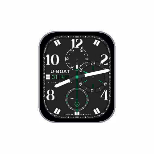 U-BOAT简约数字指针黑色表盘