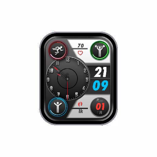 简约数字指针运动心率表盘