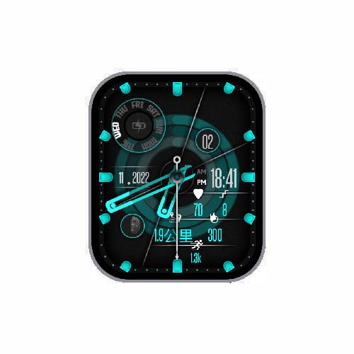 运动环数字指针表盘