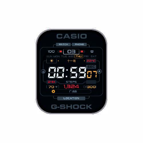 CASIO卡西欧数字运动表盘