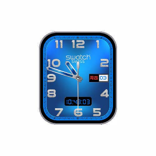Swatch斯沃琪数字指针蓝色表盘