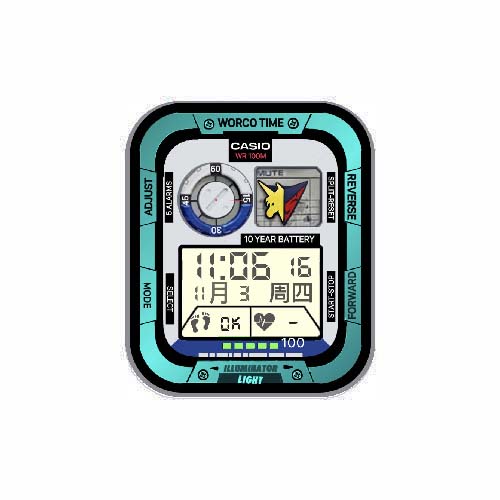 CASIO卡西欧高智能方程式蓝色数字表盘