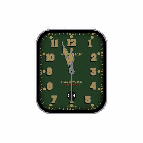 Waltham简约数字指针绿色表盘