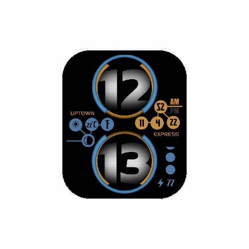 简约数字天气温度黑色表盘