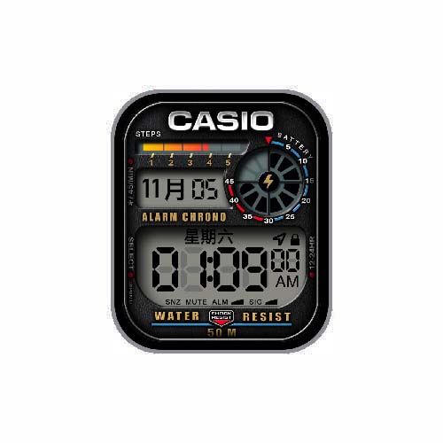 CASIO卡西欧数字运动表盘