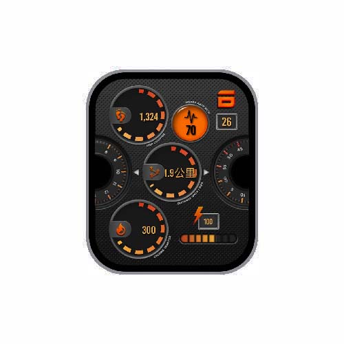 简约数字运动心率表盘