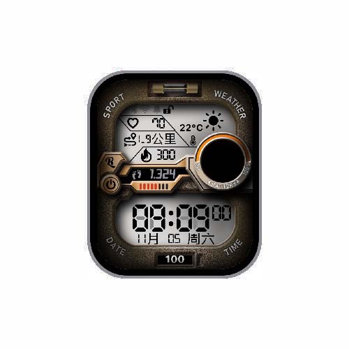 数字运动旋转月球运动表盘