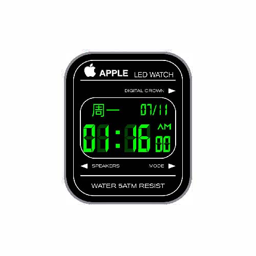 夜光数字运动黑色表盘