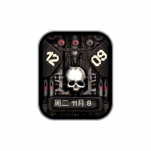 骷髅头简约数字表盘
