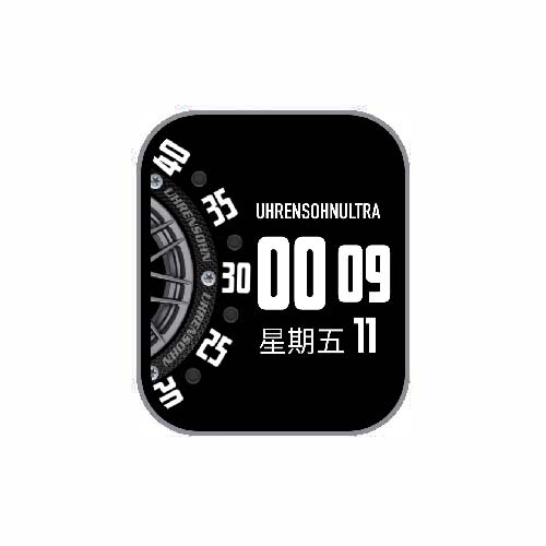 数字简约黑色表盘