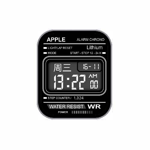 APPLE卡西欧风格数字表盘