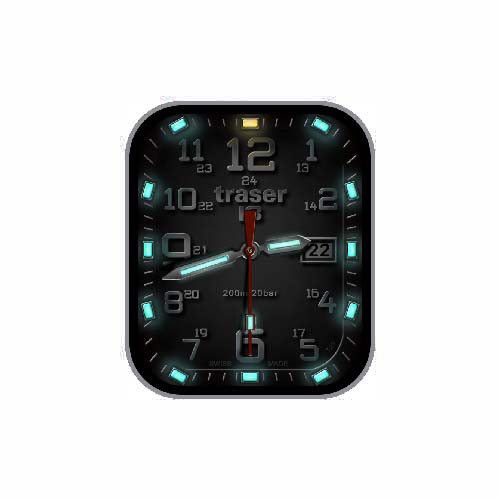 Traser数字指针黑色表盘