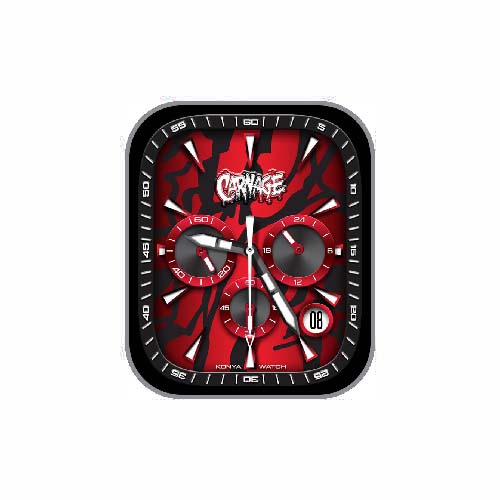 简约数字指针红色表盘