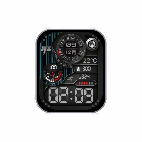 多功能数字天气运动表盘
