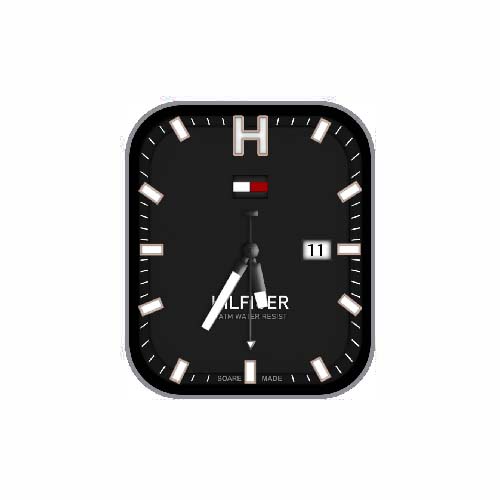 TOMMY简约数字指针黑色表盘