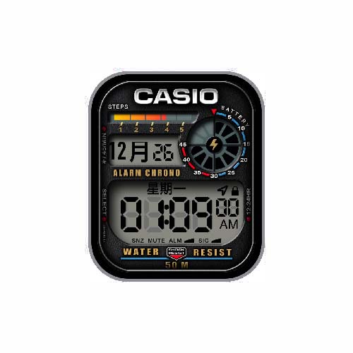 CASIO卡西欧数字运动表盘